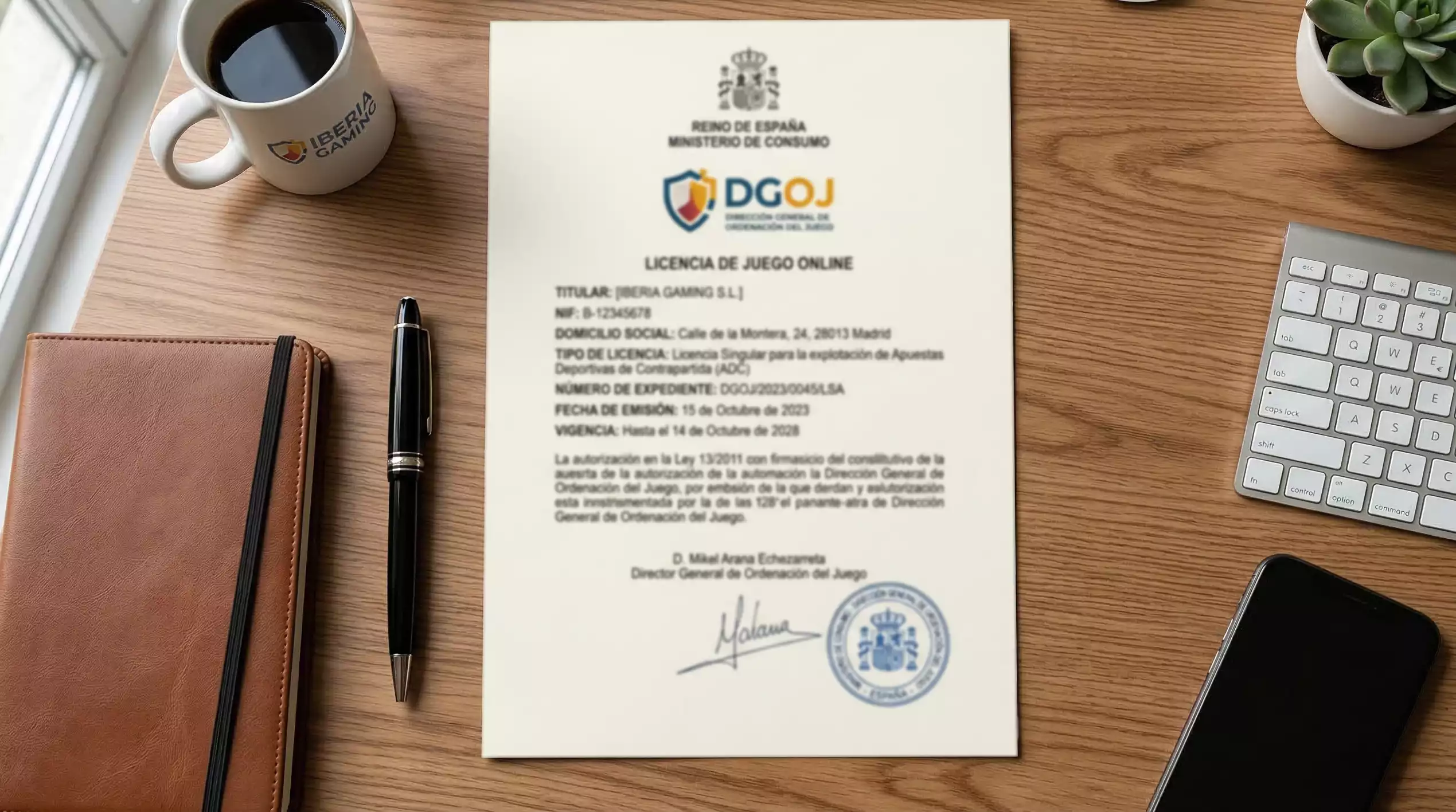 Documento oficial de licencia DGOJ para apuestas en España