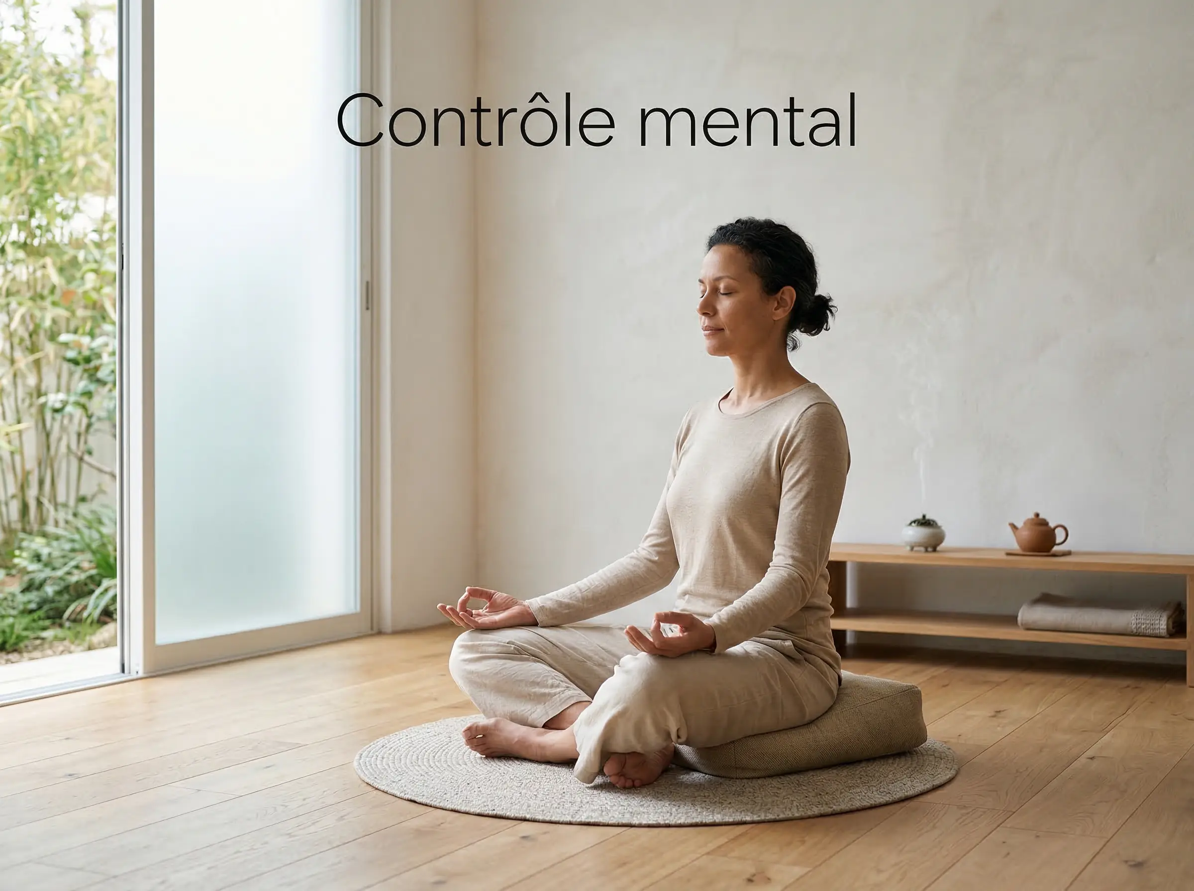 Persona meditando con enfoque y concentración